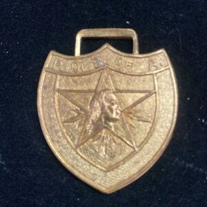 Vintage POS of A, Patriotic Order Sons of America Gold Shield Shaped Pendant